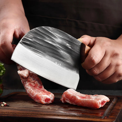 Handmade cleaver for cutting meat, bones and vegetables.