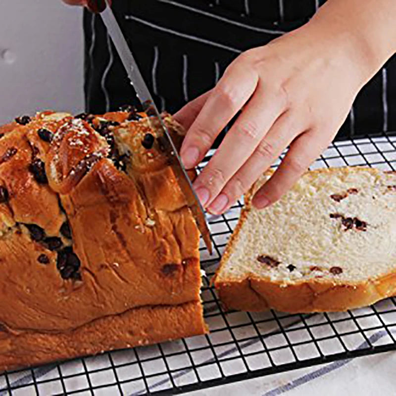 Stainless steel cake cutting knife with wooden handle