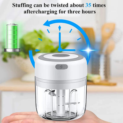 Powerful USB garlic, onion and ginger mincer