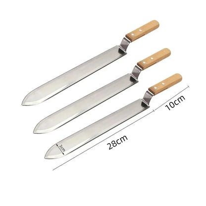 Stainless steel knife for cutting honey