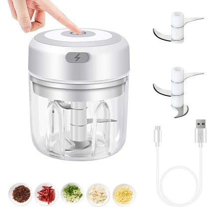 Powerful USB garlic, onion and ginger mincer