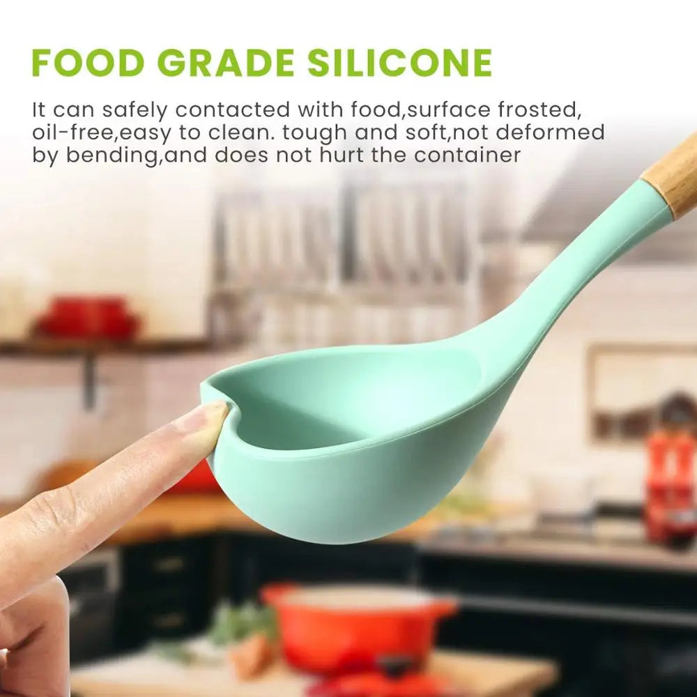 446°F Heat Resistant Silicone Kitchen Utensils.