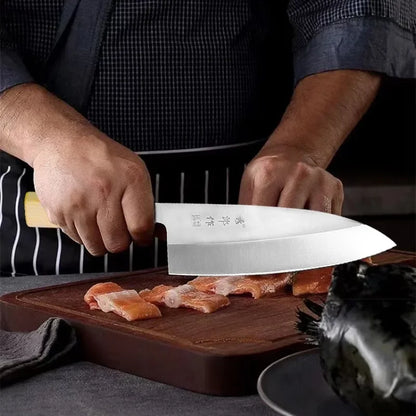 Japanese stainless steel knife for cutting meat and sushi