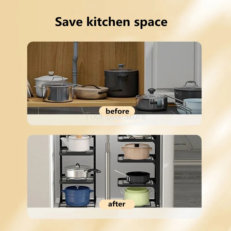 Rack for organizing kitchen utensils