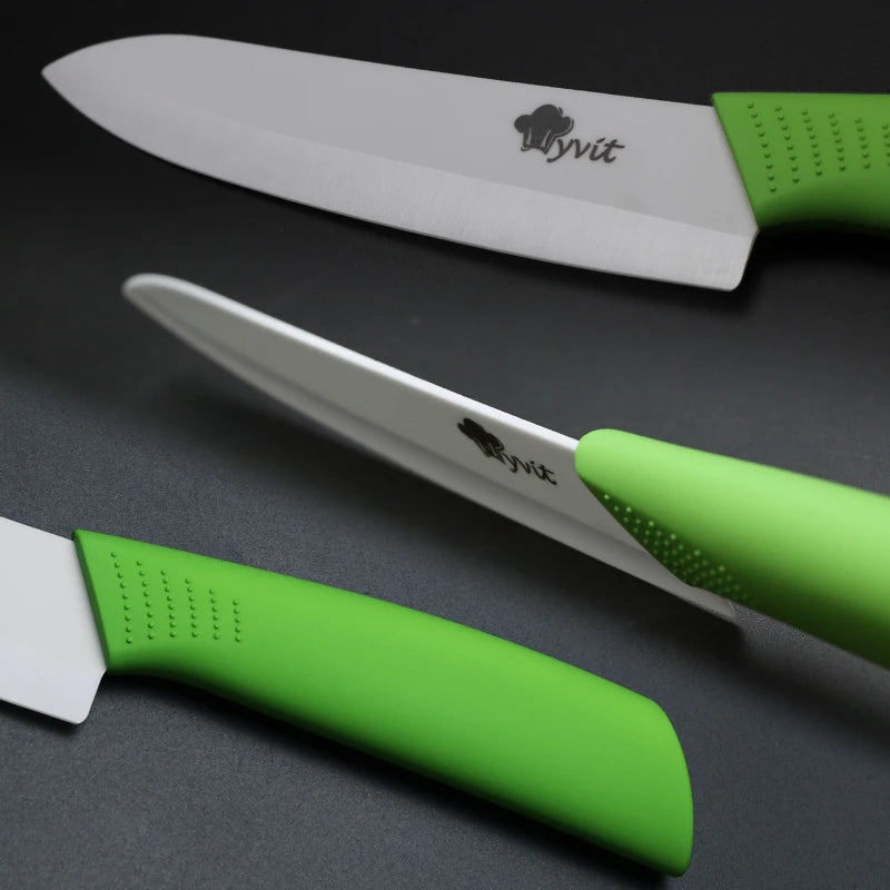 Distinctive ceramic knives for cutting vegetables and fruits