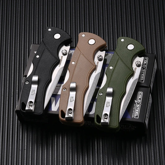 Outdoor steel blade knife with pocket clip