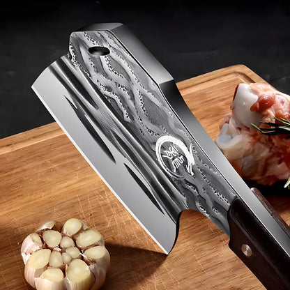 Distinctive meat and bone cleaver