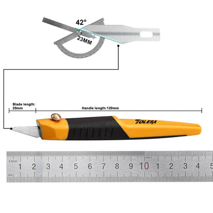 Craft blade set with soft rubber handle