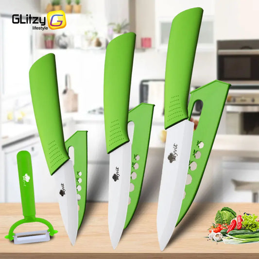 Distinctive ceramic knives for cutting vegetables and fruits