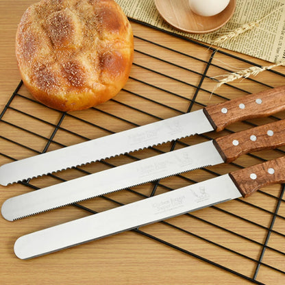 10/14 Inch Fine tooth Best Serrated Bread Knife Cake Cutting Long Baguette Cutter Stainless Steel Loaf Slicer/Slicing