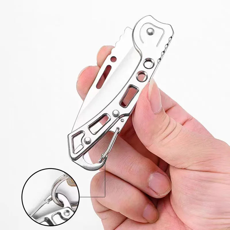 Stainless steel folding pocket knife for camping