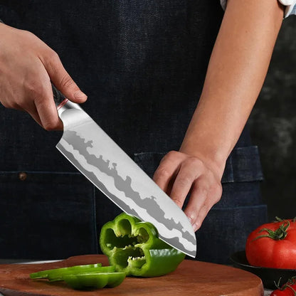 Hammered stainless steel chef knife for kitchen