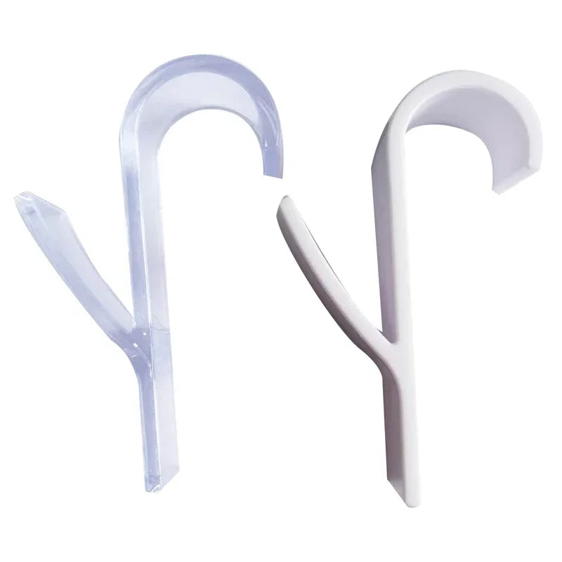 Plastic hook to hold kitchen and bathroom utensils