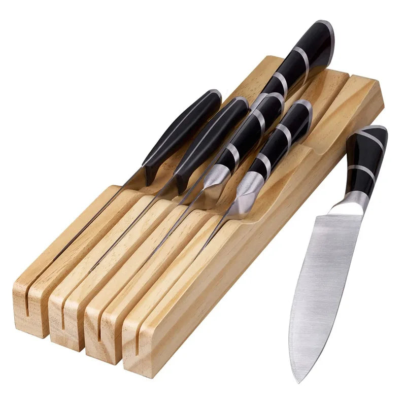 Large wooden knife holder and organizer, perfect for home, chefs and gifts.