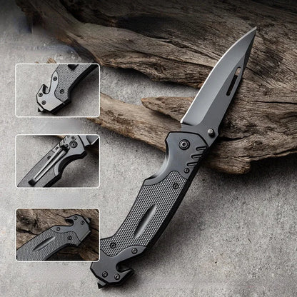 Stainless steel camping pocket knife.