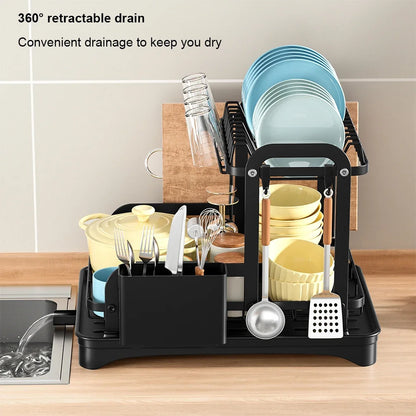 A rack for drying dishes, cups and dining utensils.