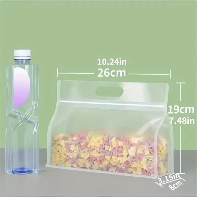 Reusable leak proof food storage bags for grain pantry