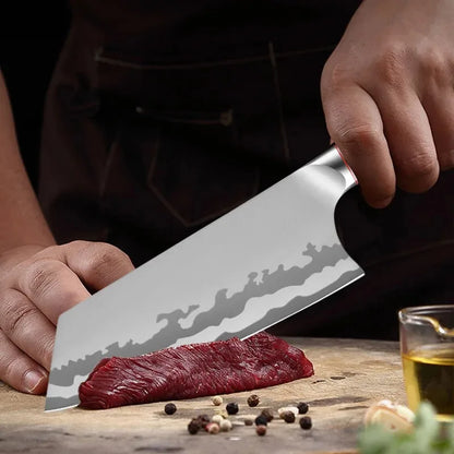 Hammered stainless steel chef knife for kitchen