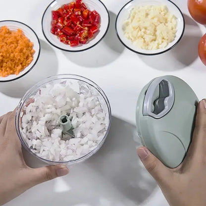 A quick, time-saving vegetable and onion chopper.