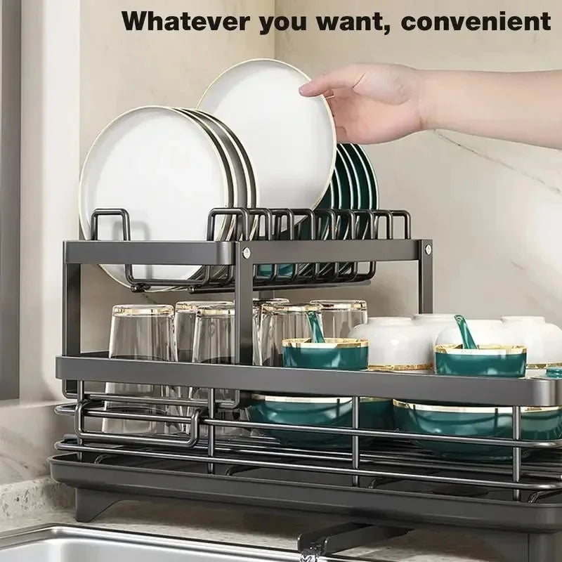 Adjustable kitchen dish organizer