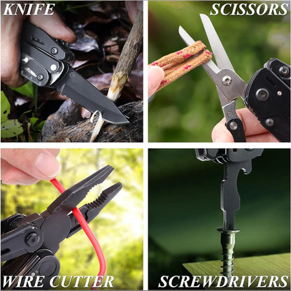 Multifunctional hand tool pliers knife scissors saw for camping